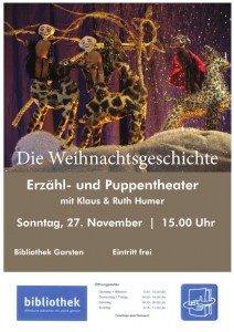 Die Weihnachtsgeschichte, ein Erzähl- und Puppentheater mit Klaus und Ruth Humer